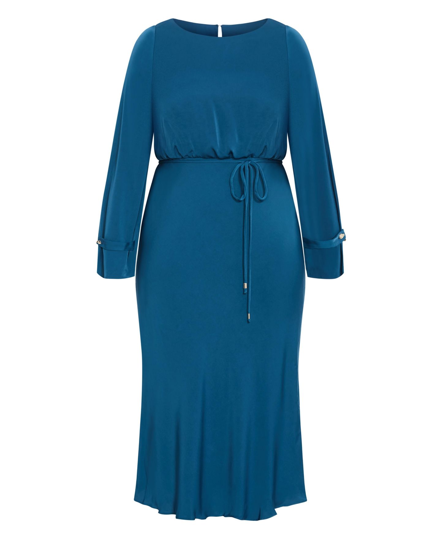 Женское платье CITY CHIC Plus Size Tara Boat Neck Long-Sleeve Maxi, цвет: Petrol — фото 4