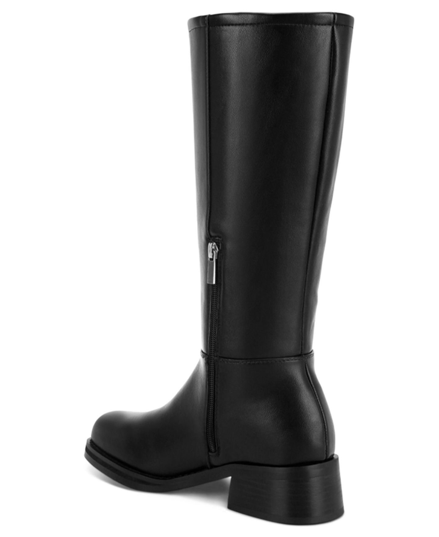 Женские ботинки London Rag Golda Knee High Block Heel, цвет: Чёрный гладкий — фото 6