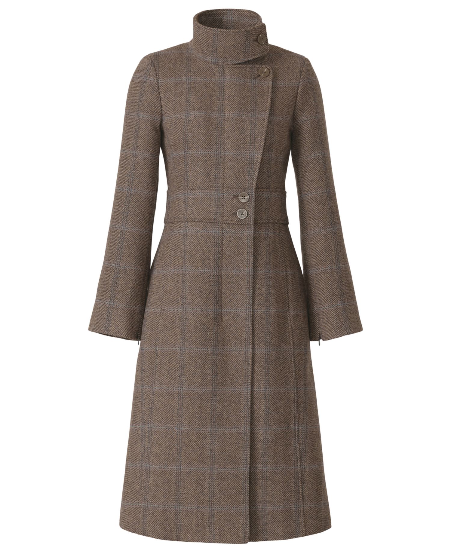Women's Suzan-Hc Wool-Blend Herringbone Plaid Coat