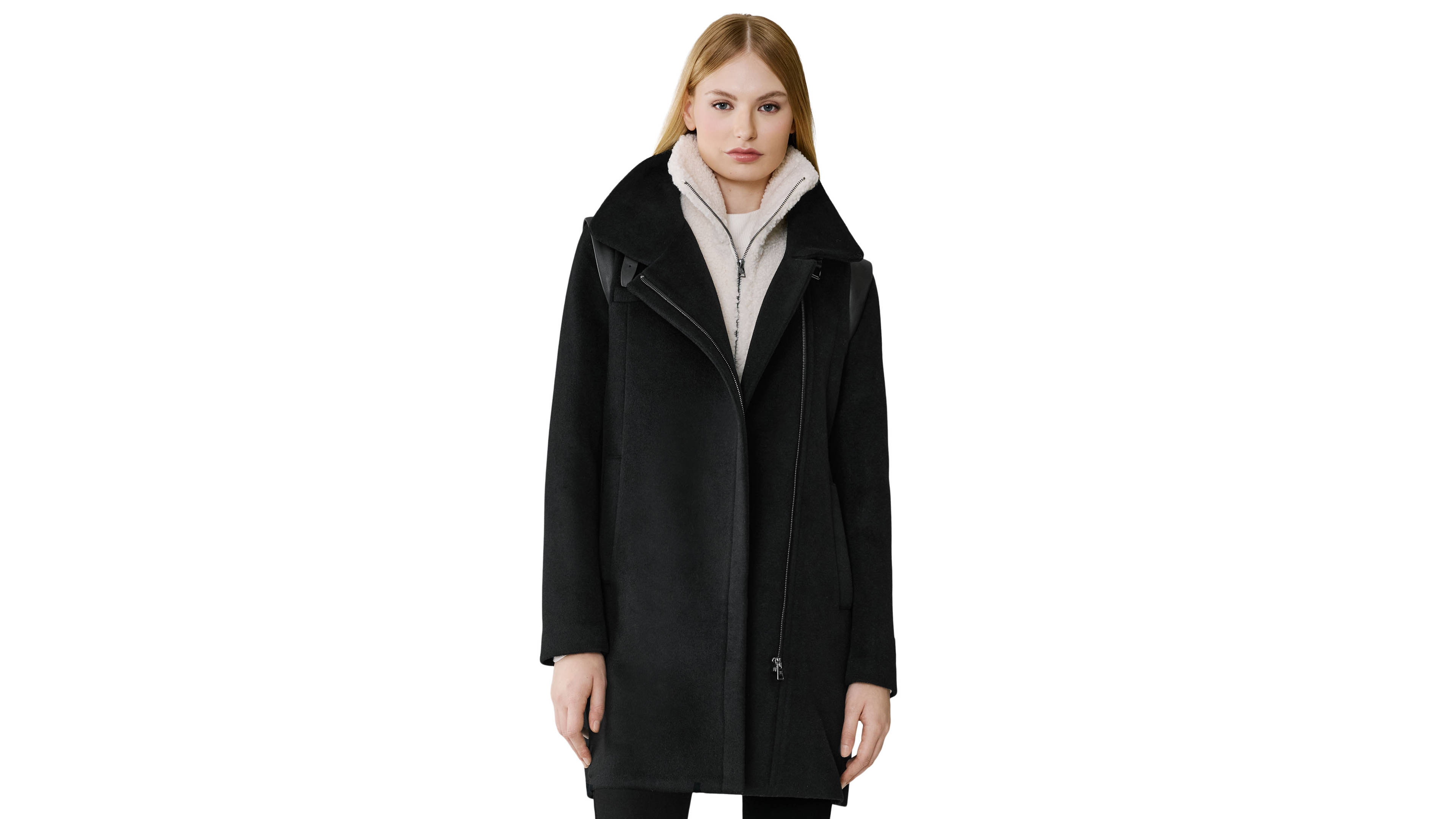 Soia & Kyo Women's Kiana Wool-Blend Notched-Collar Zipper Coat