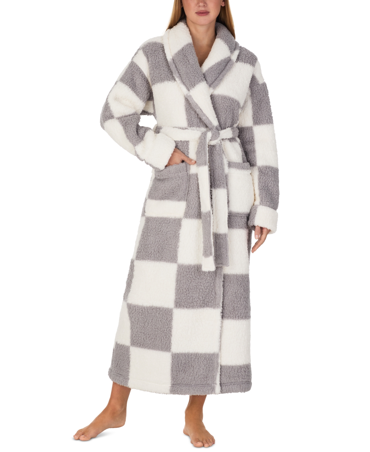 Sanctuary Women's Plush Sherpa Shawl Collar Long Sleeve Robe