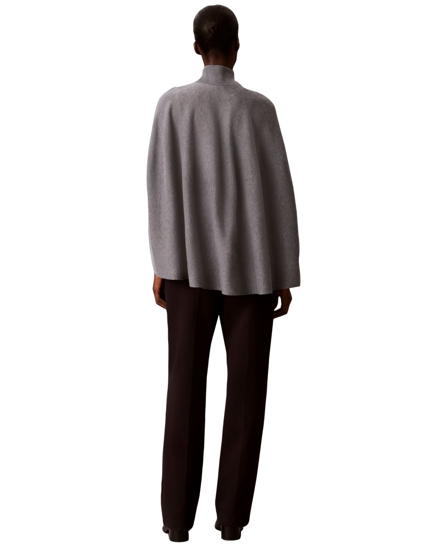 Petites Mock Neck Cape Sleeveless Sweater