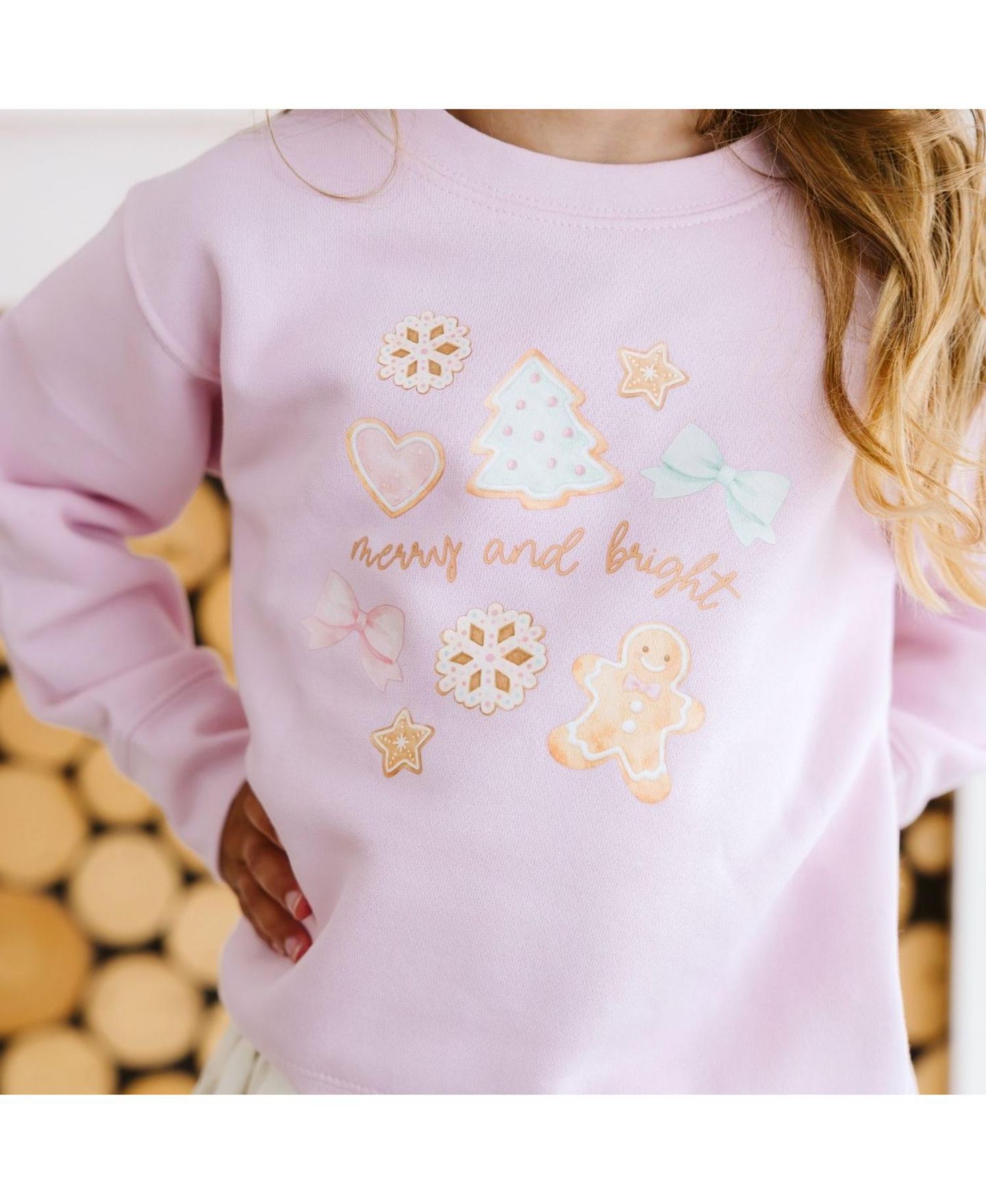 Толстовка Sweet Wink Merry and Bright Gingerbread для девочек, цвет: Розовый — фото 2