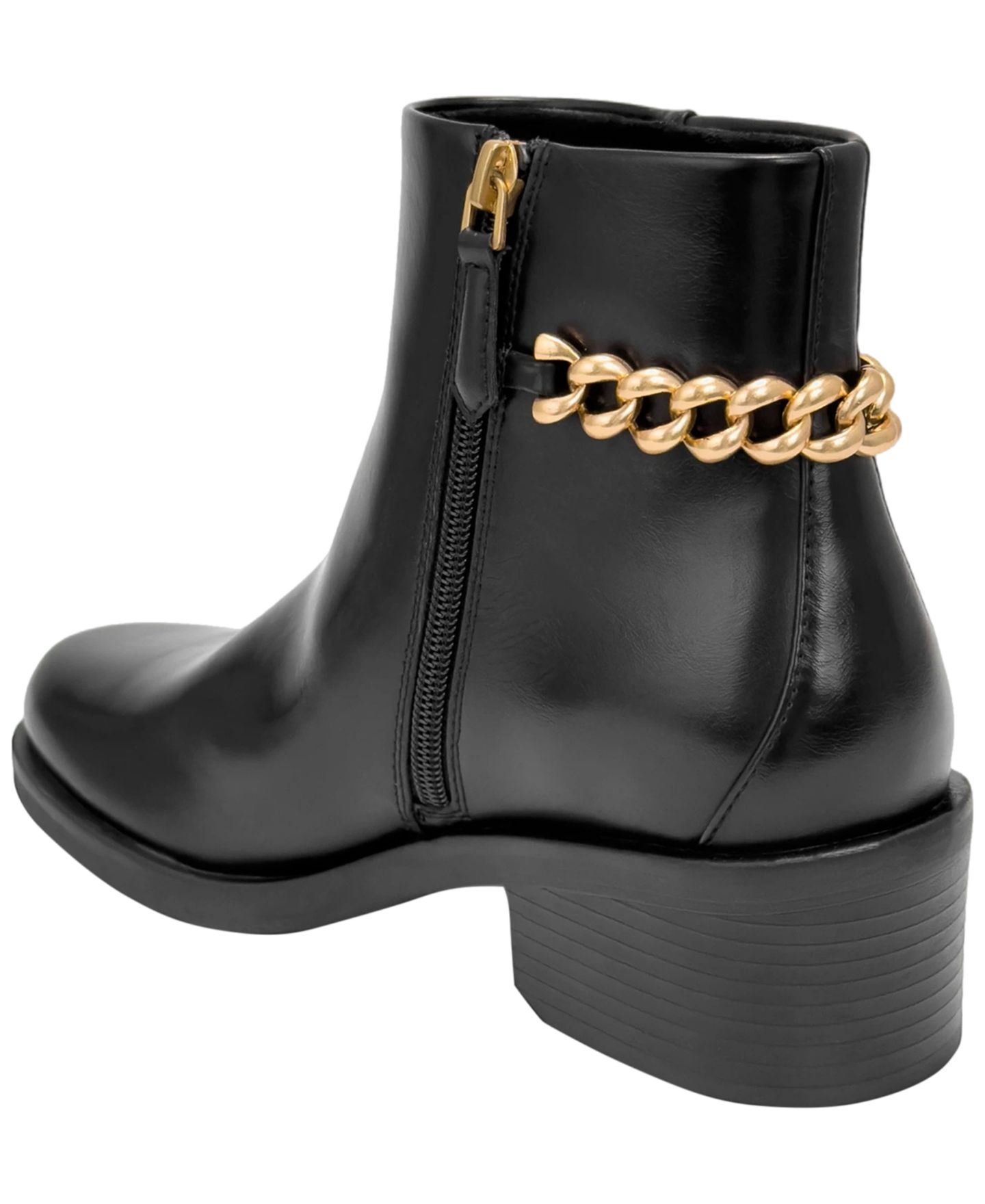 Женские ботинки Aerosoles Xia Block-Heel Round-Toe Faux Leather Booties, цвет: Чёрная искусственная кожа — фото 6