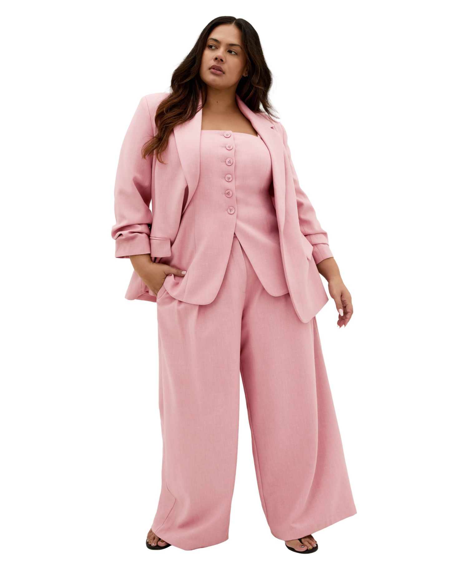 Plus Size Imogen Square Neckline Tailored Close Fit Vest