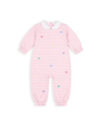 Baby Girls' Long-Sleeve Peter Pan Collar Heart Applique Longall