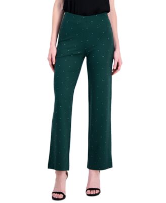 Petite Serenity Embellished High-Waisted Wide-Leg Pants