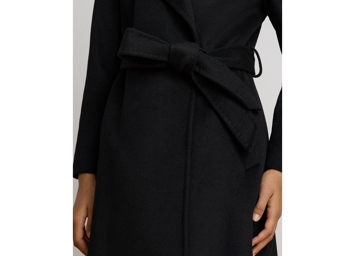 Women's Wool-Blend Notch-Collar Belted Wrap Coat