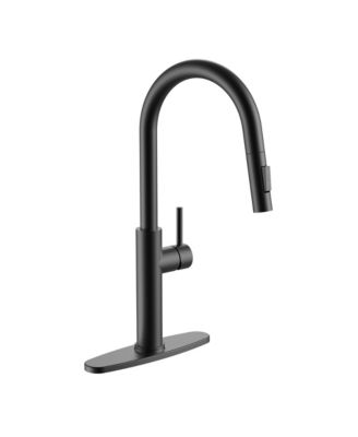 Single Handle High Arc Pull-Down Kitchen Faucet, Stainless Steel with Dual-Function Sprayer, 360degree Swivel