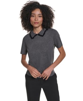 Women's Embellished Short-Sleeve Sweater