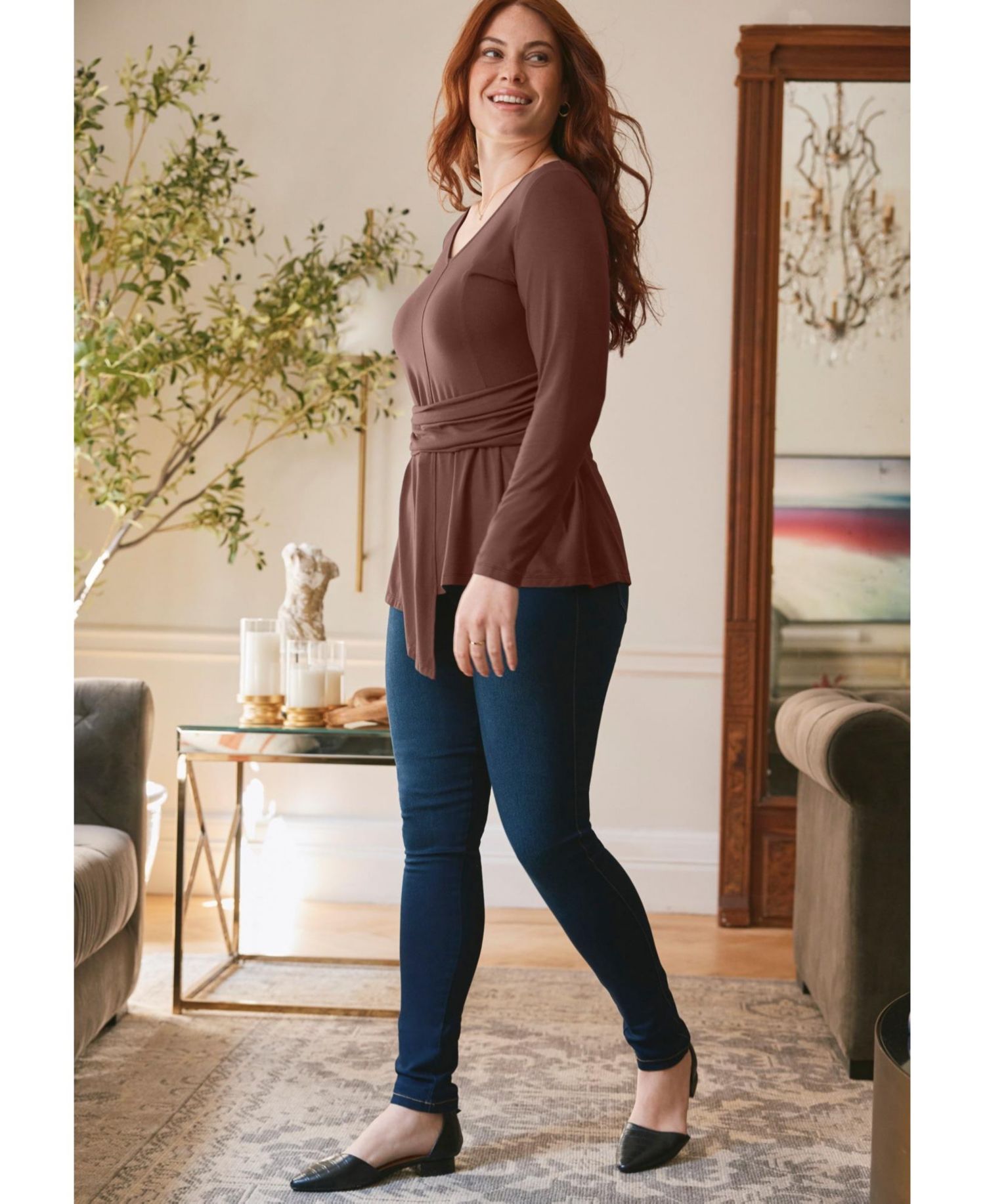 Plus Size Delia Draped Asymmetrical Top