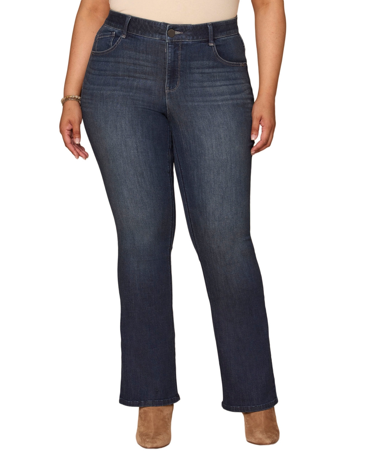 Democracy Plus Size Absolution High-waisted Bootcut Jeans In Indigo