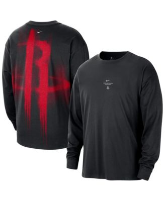 Men's Black Houston Rockets 2026 Standard Issue Pre-Game Performance Long Sleeve T-Shirt