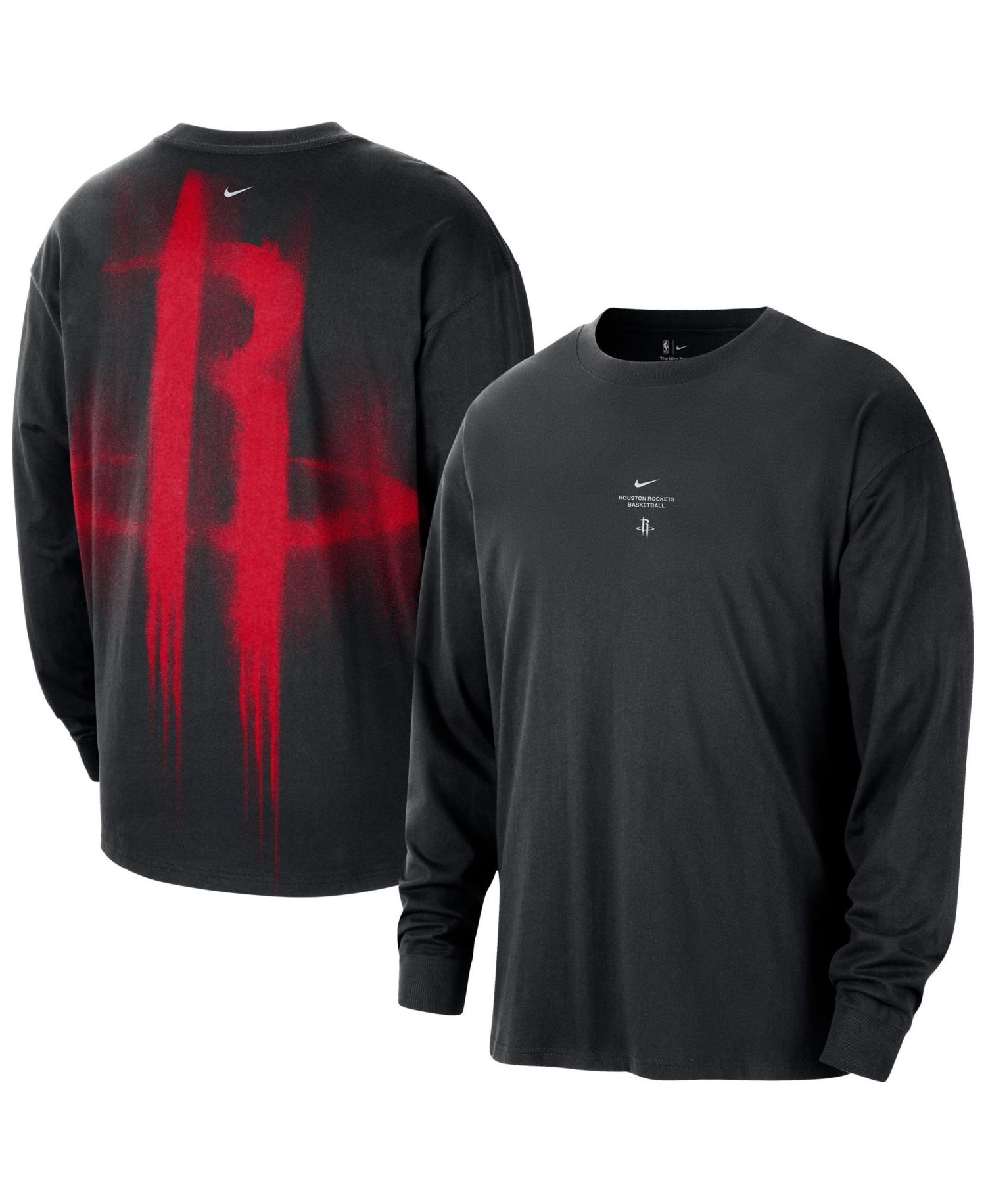 Men's Black Houston Rockets 2026 Standard Issue Pre-Game Performance Long Sleeve T-Shirt