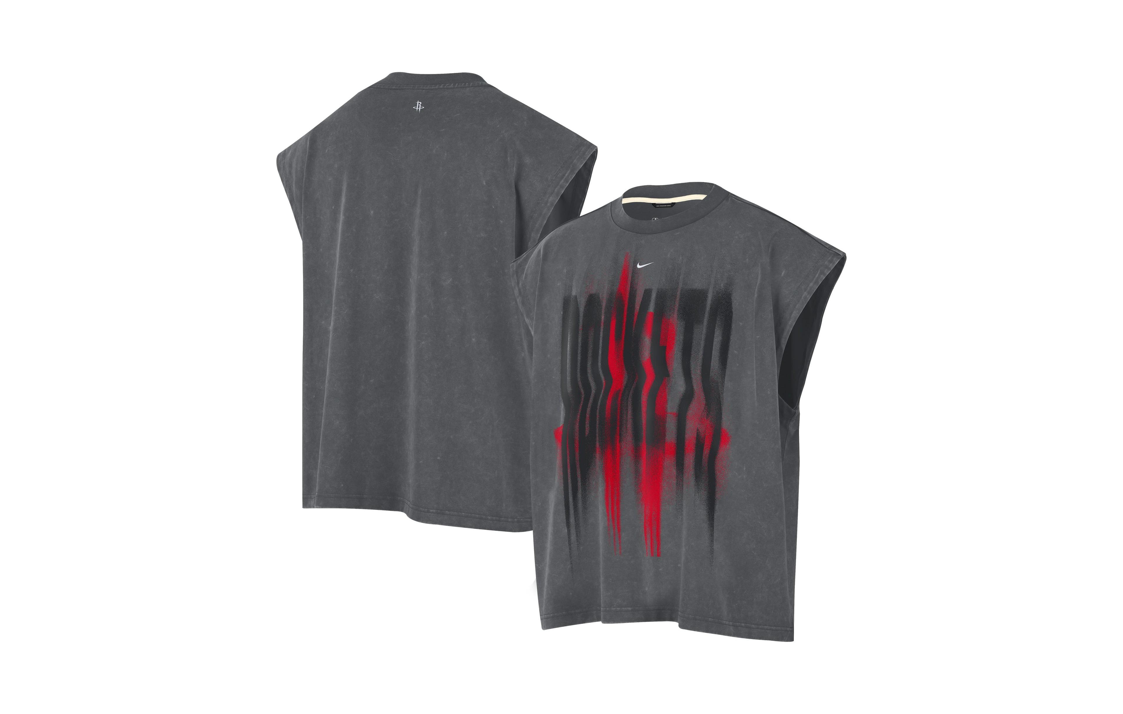 Nike Men's Charcoal/ White Houston Rockets Pregame Sleveless Icon Tank T- Shirt