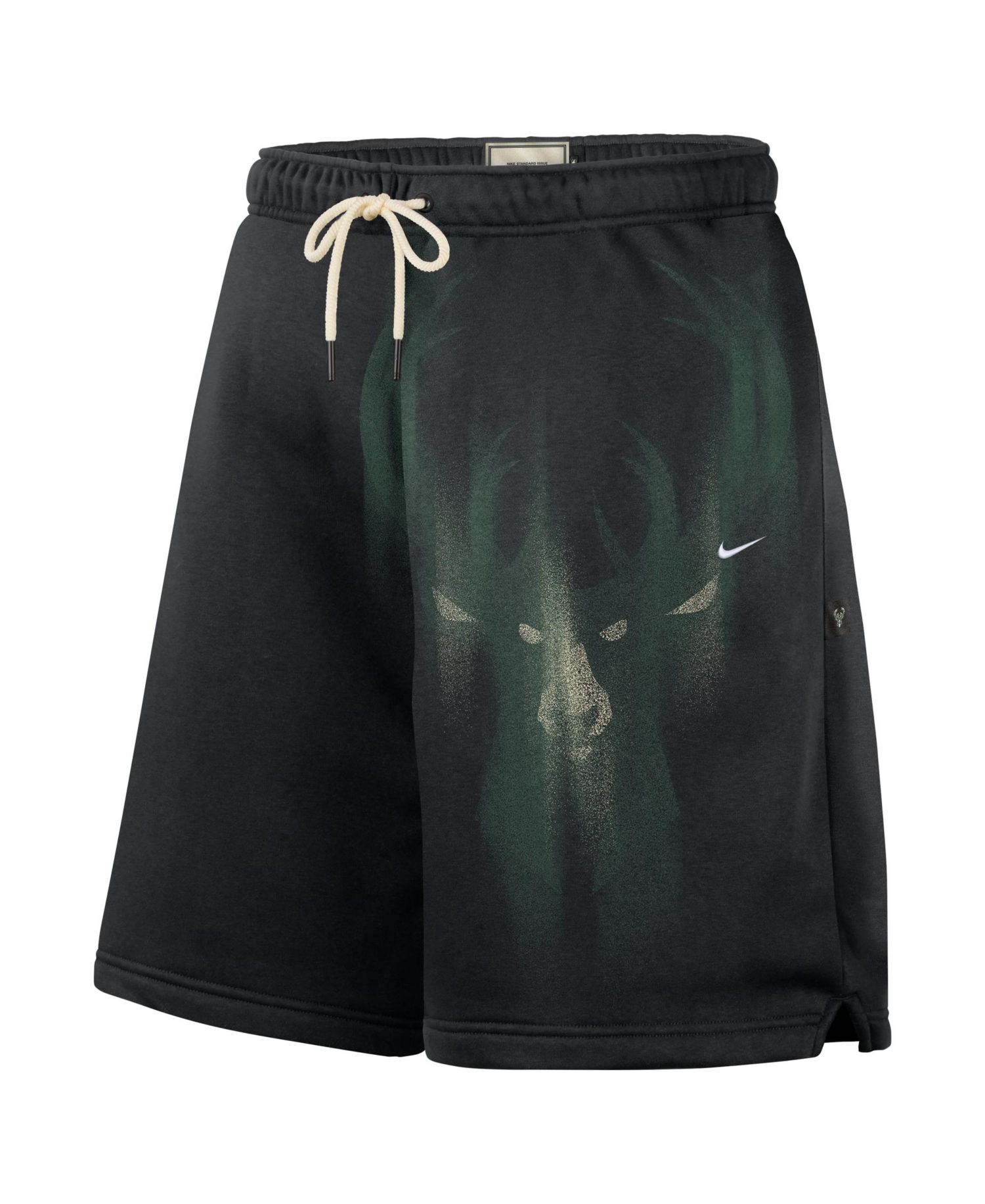 Men's Black Milwaukee Bucks 2026 Standard Issue Practice Icon Fleece Shorts
