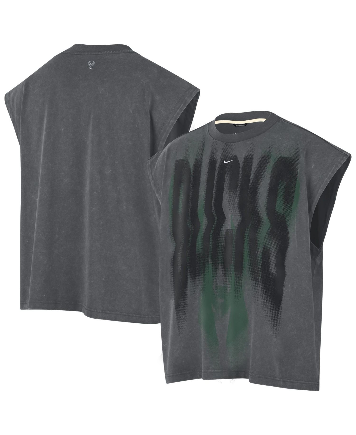 Men's Charcoal Milwaukee Bucks 2026 Standard Issue Pre-Game Sleeveless Top