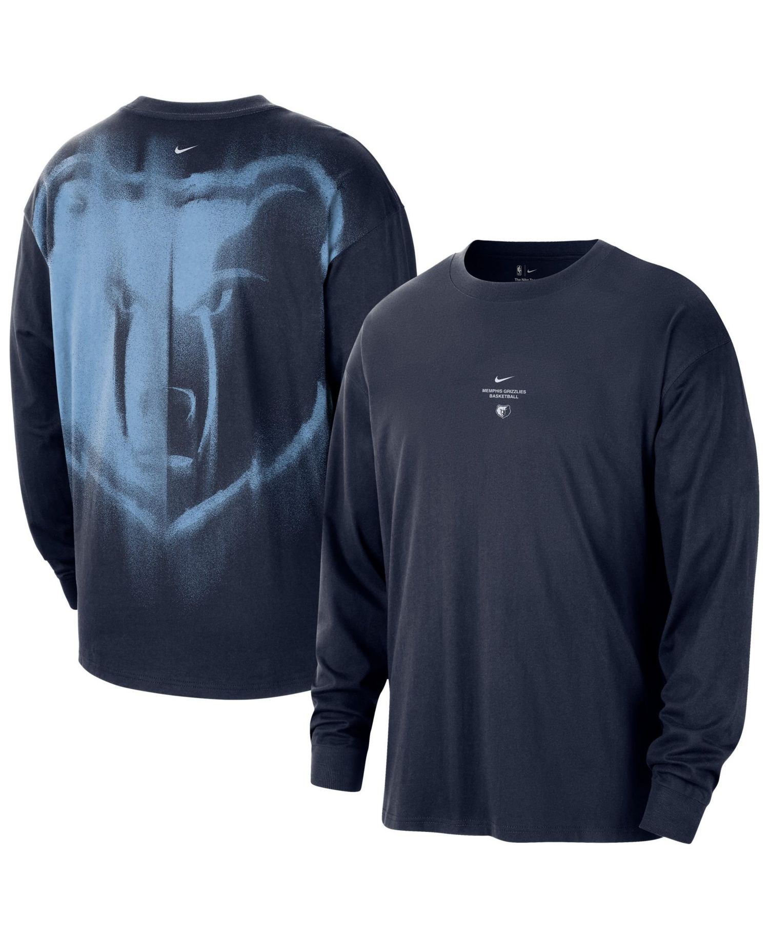 Men's Navy Memphis Grizzlies 2026 Standard Issue Pre-Game Performance Long Sleeve T-Shirt