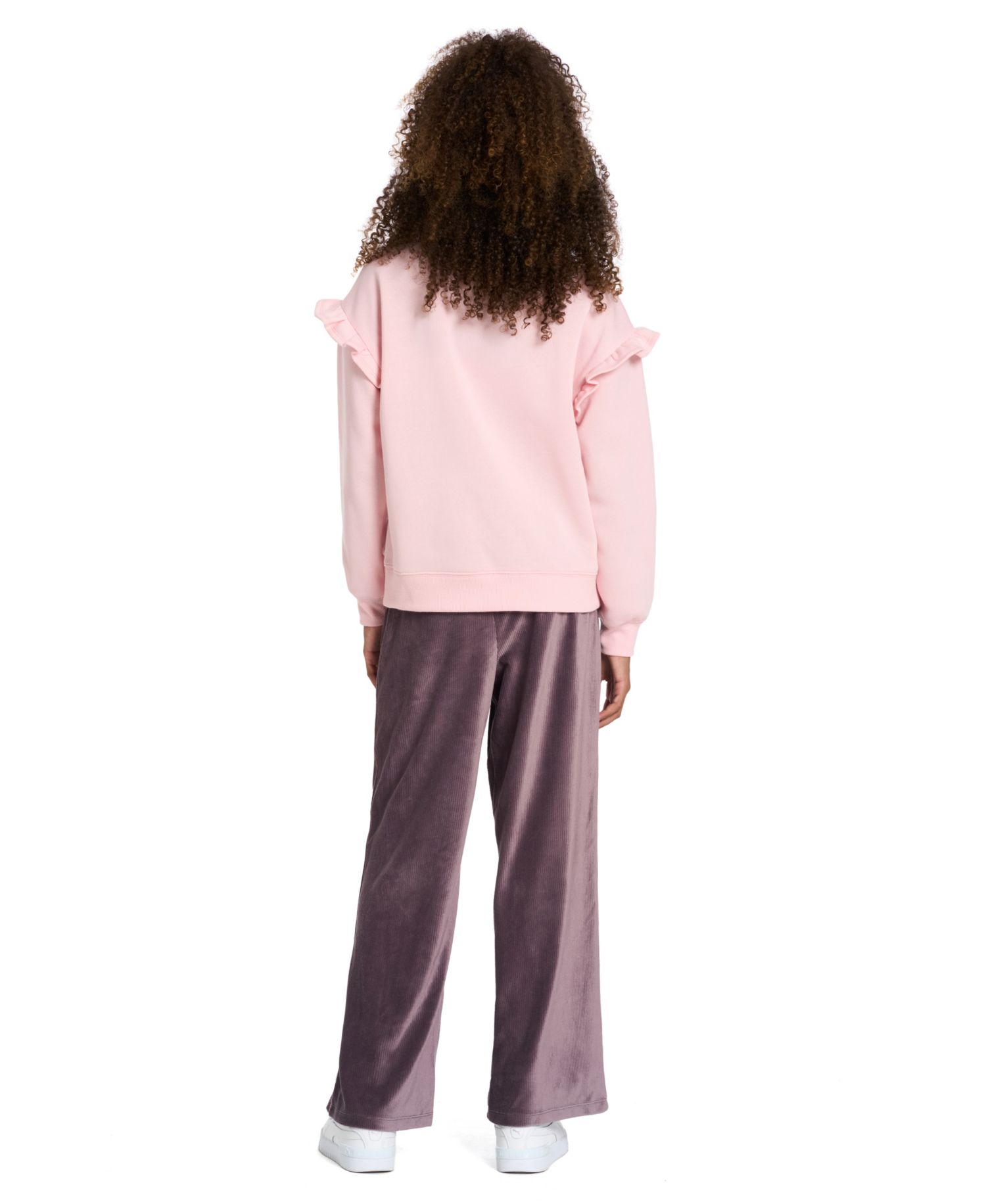 Girls' 4-6X Ruffle-Trim Sweatshirt and Wide-Leg Pants, 2-Piece Set