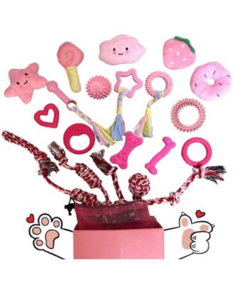 20 Piece Dog Toy Bundle With Storage Bag For Small Medium Puppies