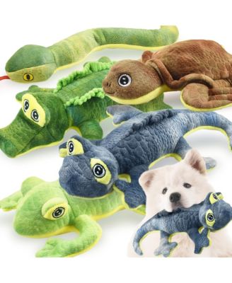 5 Pack Tough Squeaky Plush Woodland Animal Dog Toy Bundle For All Dogs