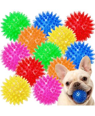 12 Pack Squeaky Spiky Dog Balls For Small Medium Dogs