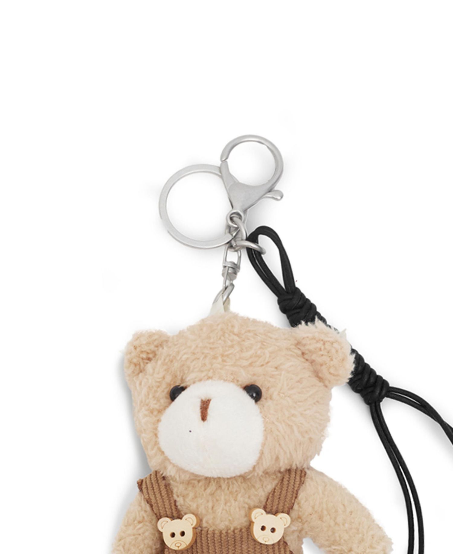 Teddy Bear Charm with Leather Tassel