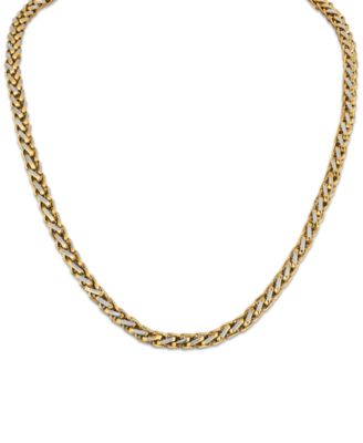 Two-Tone Stainless Steel Chain 22" Necklace