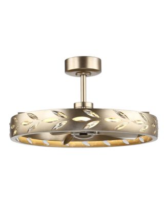 29.1 Rusted 3-Blade Crystal Caged Ceiling Fan with Light and Remote