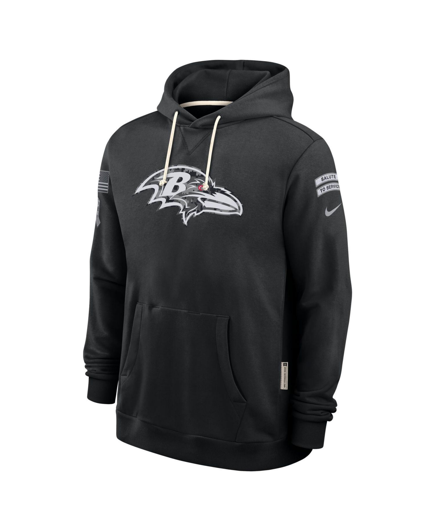 Men's Black Baltimore Ravens 2026 Salute to Service Sideline Pullover Hoodie