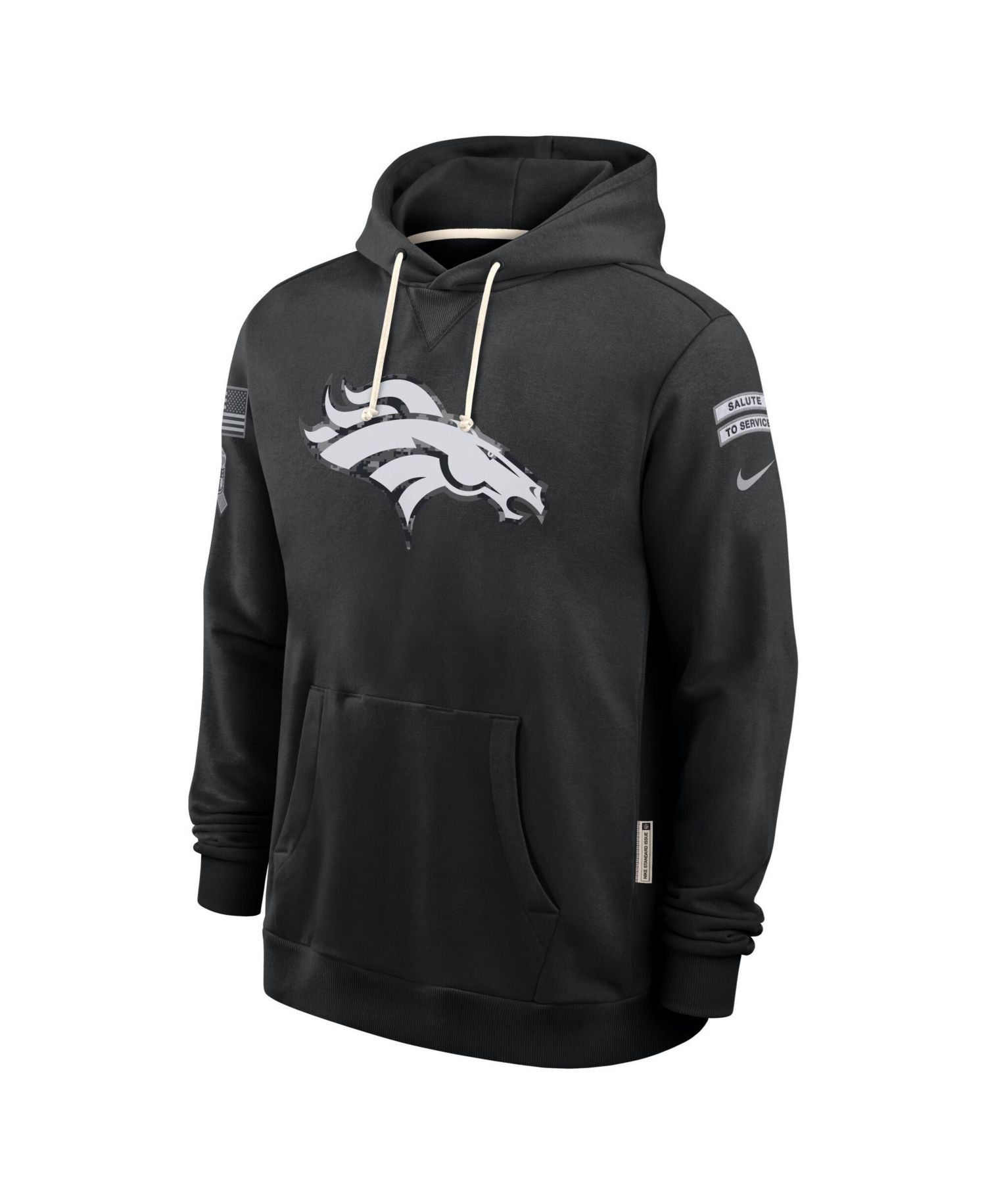 Men's Black Denver Broncos 2026 Salute to Service Sideline Pullover Hoodie