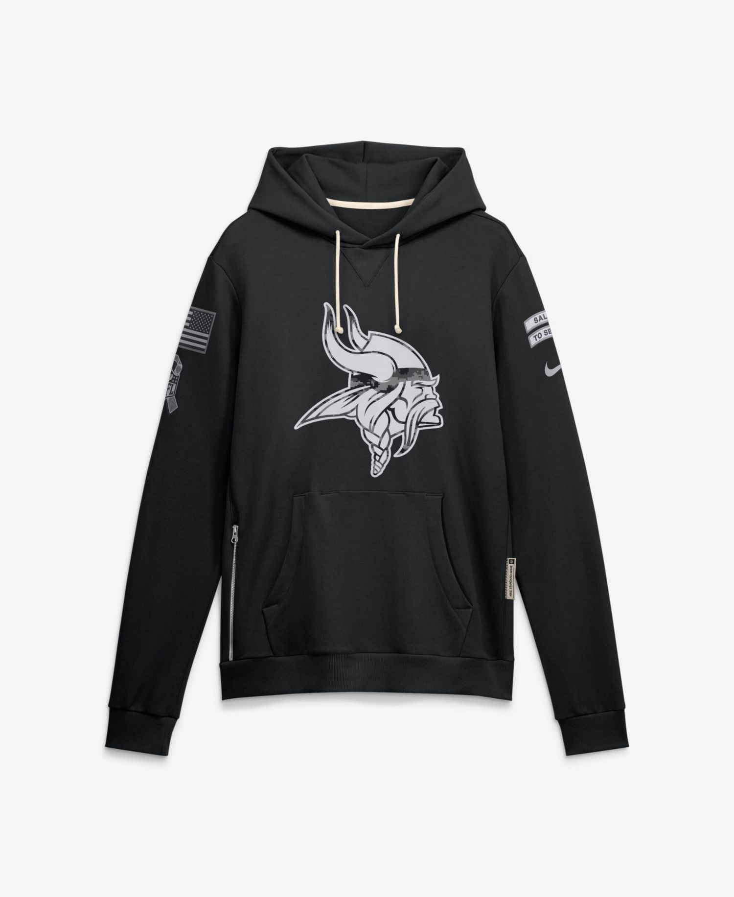 Men's Black Minnesota Vikings 2026 Salute to Service Sideline Pullover Hoodie