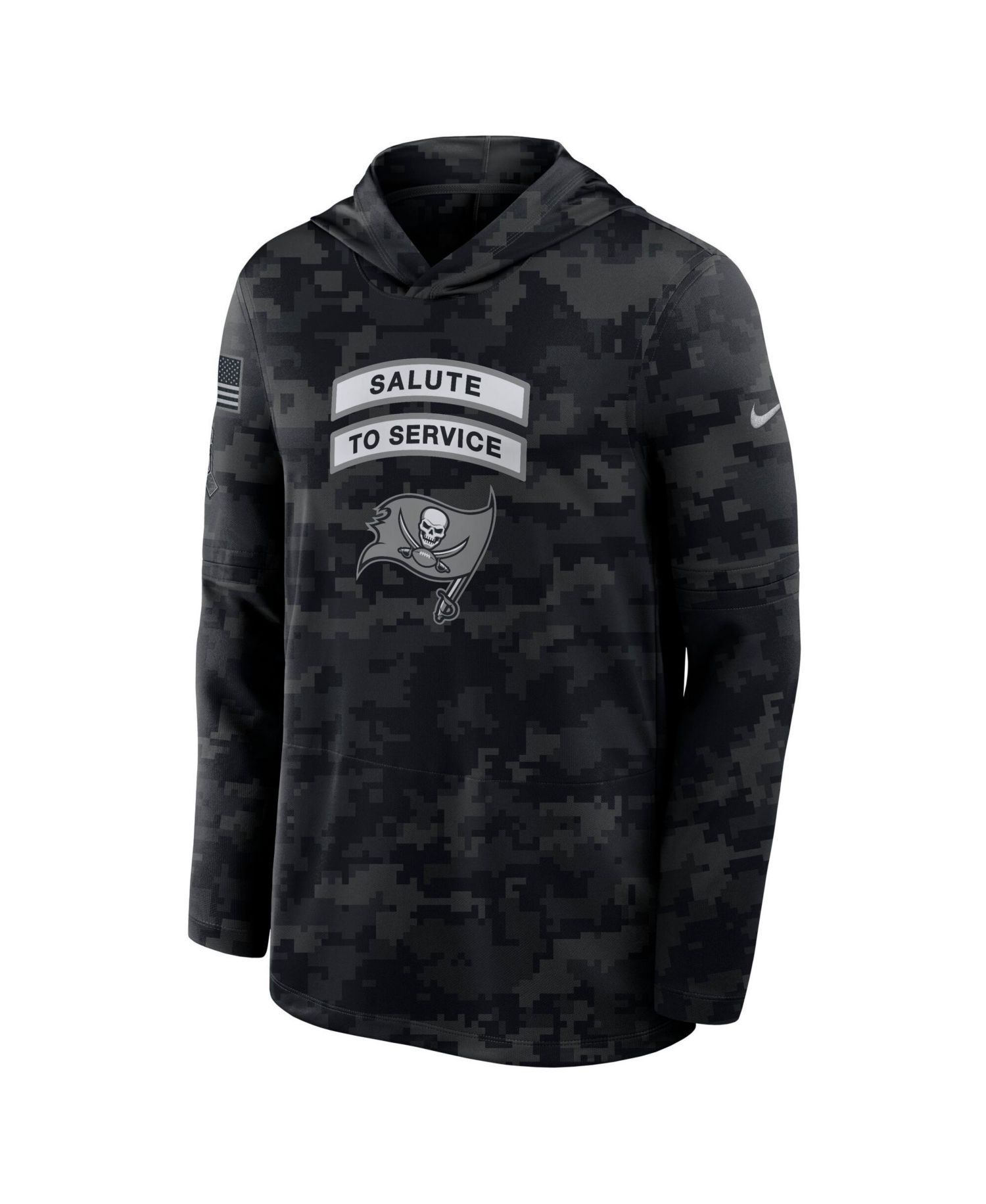 Men's Black Tampa Bay Buccaneers 2026 Salute to Service Sideline Lightweight Hooded Pullover
