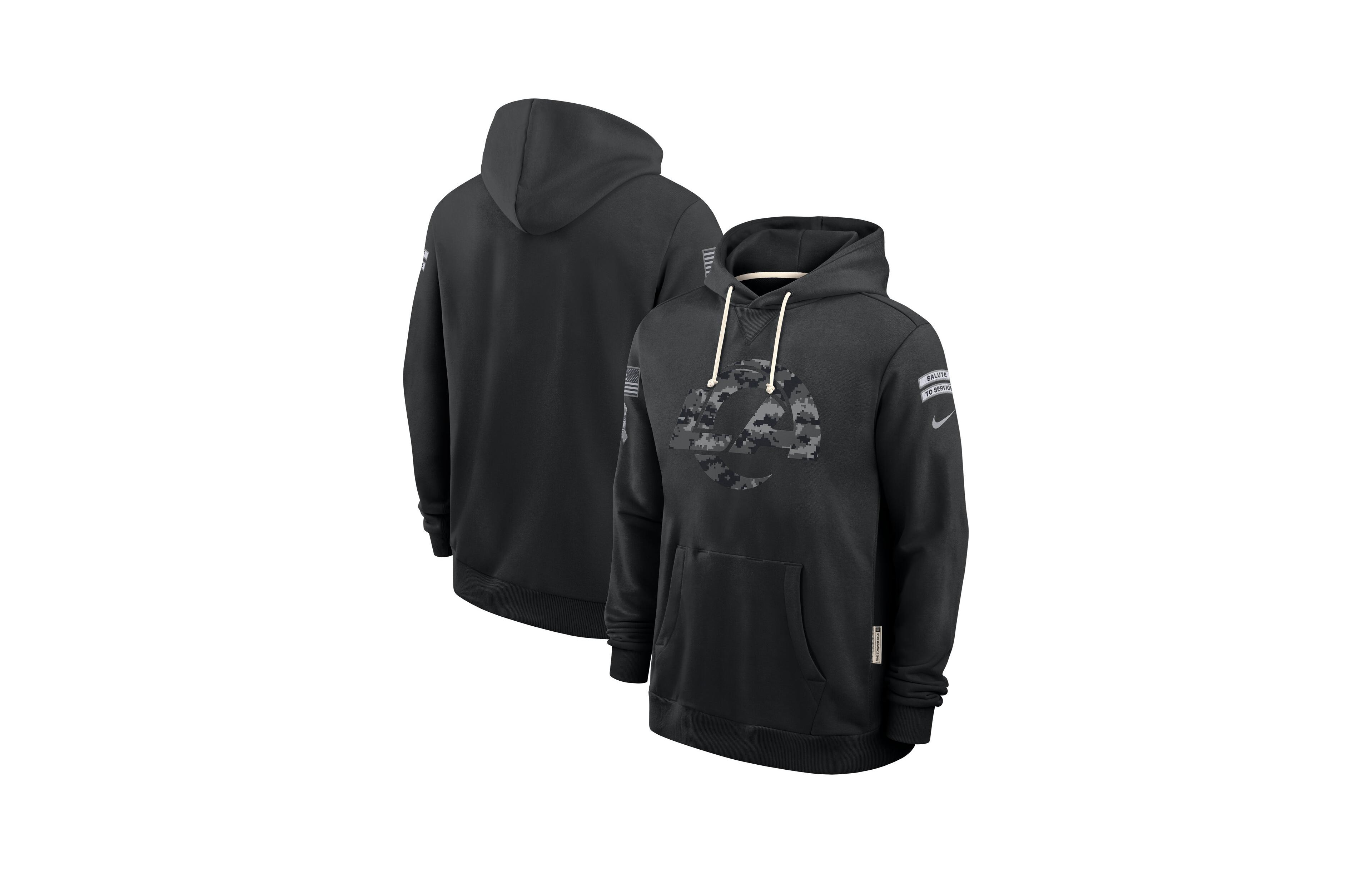 Nike Men's Black Los Angeles Rams Sideline Pullover Hoodie