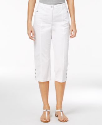 Karen Scott Button-Hem Capris, Created for Macy's - Pants & Capris ...