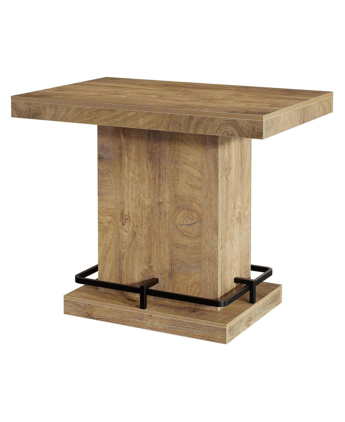 Slickblue Rectangular Cocktail Bar Table with Metal Footrest for Home Dining