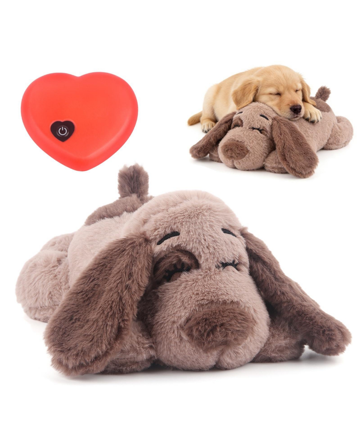 Magicorange Heartbeat Plush Pet Calming Aid Anxiety Relief Toy For Dogs Cats