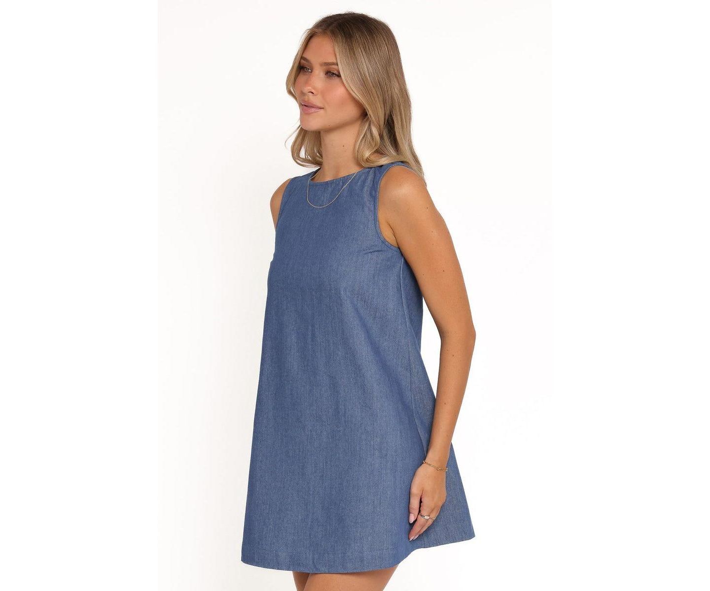 Женское платье Petal and Pup Nicklin Sleeveless Shift Mini, цвет: Джинсовый — фото 2