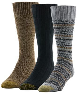 Men's Fairisle Texture Crew Socks, 3-Pack