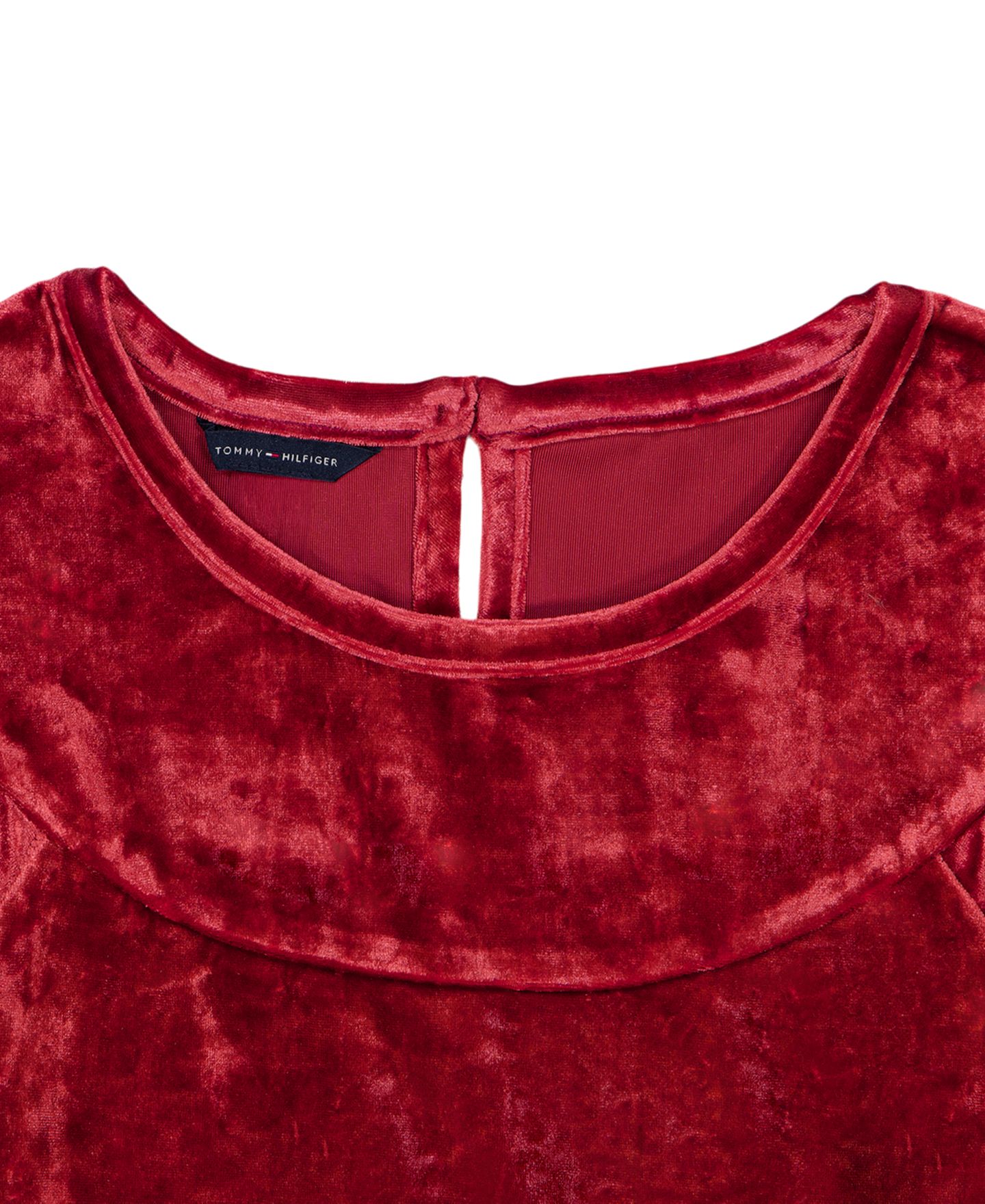 Топ Tommy Hilfiger Panne Velvet Flutter-Sleeve для девочек, цвет: Мерло — фото 3