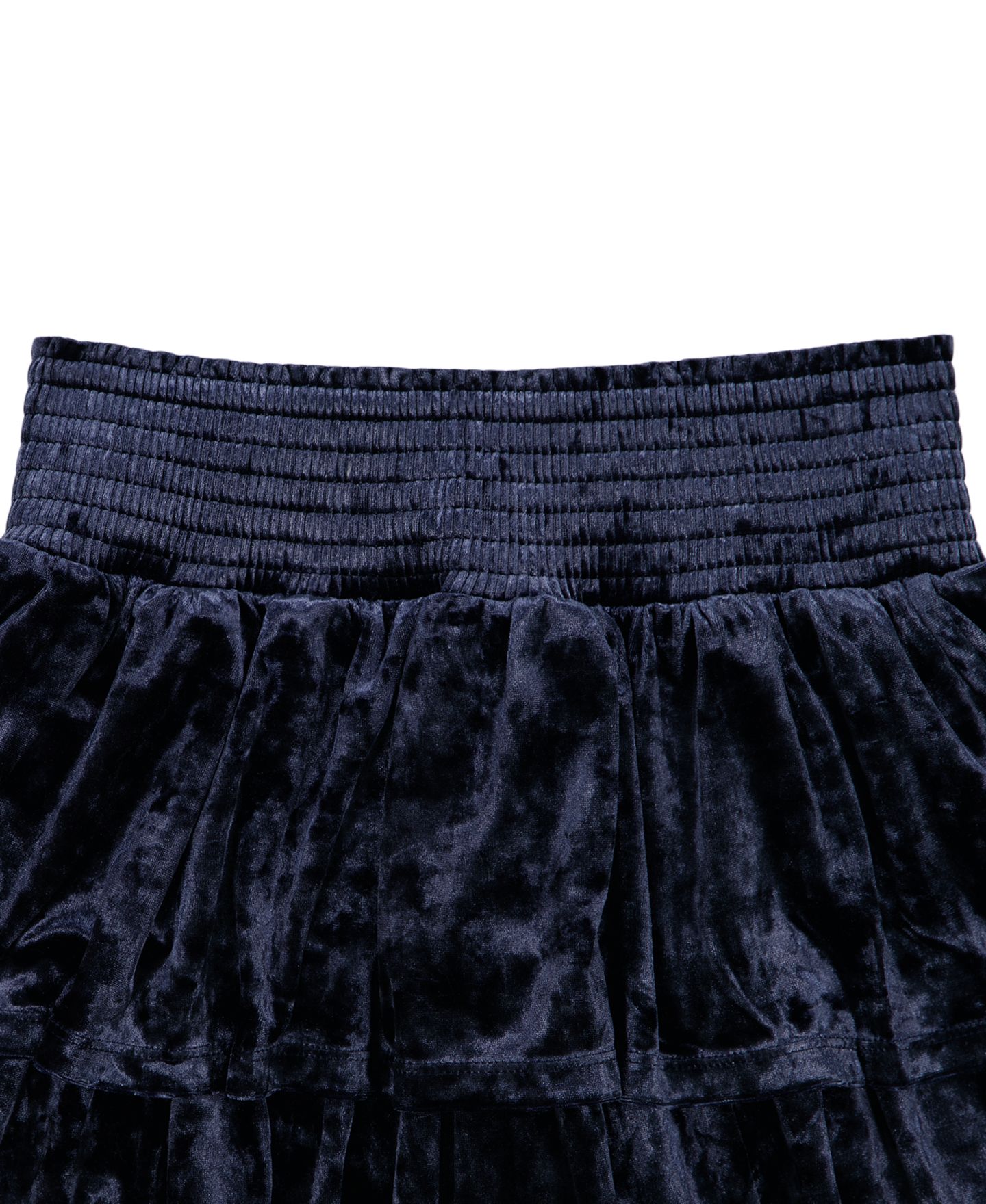 Юбка Tommy Hilfiger Panne Velvet Tiered Smocked Waist для девочек, цвет: Тёмно-синий — фото 3