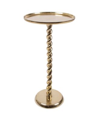 Ropa Metal Side Table, Metal End Table, Spiral Rope Design, Use as Living Room Indoor Plant Stand or Bedroom Nightstand