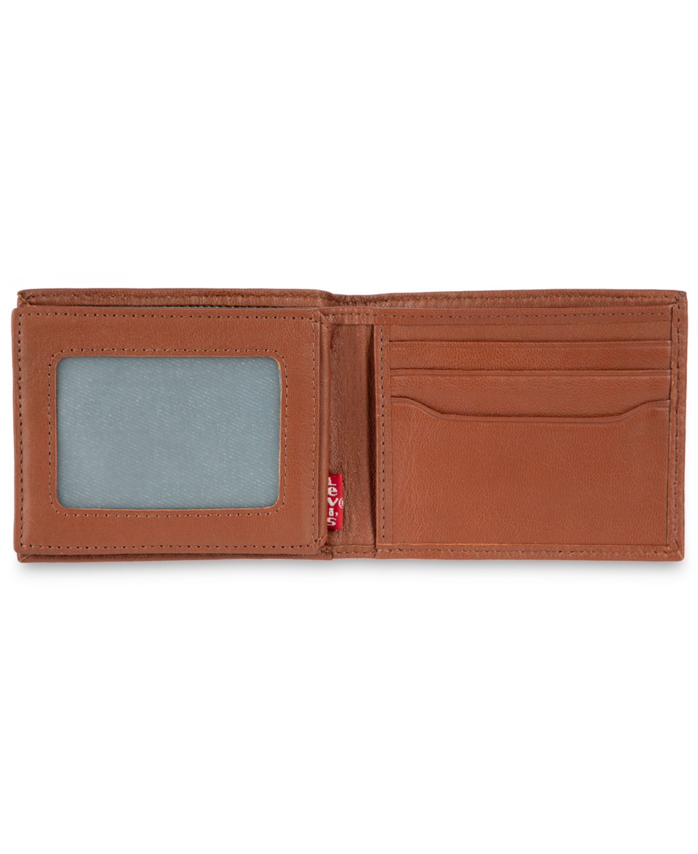 Мужской кошелёк Levi's RFID Blocking Extra-Capacity Genuine Leather Bifold Wallet, цвет: Рыжевато-коричневый — фото 4