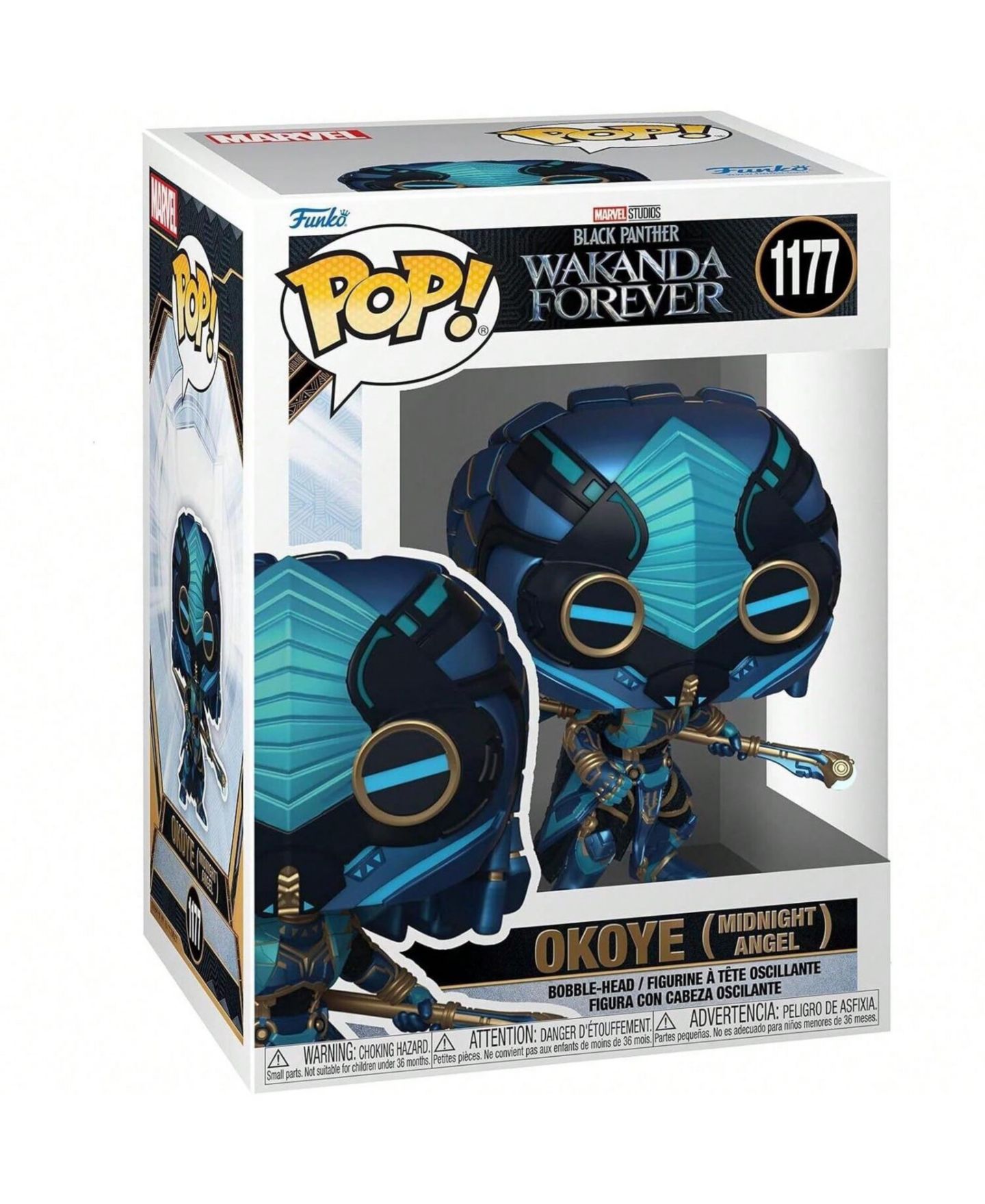 Детская фигурка Funko Pop! Marvel Black Panther: Wakanda Forever Okoye (Midnight Angel) Vinyl Bobblehead Figure, Ages 3+, цвет: Open Miscellaneous — фото 1