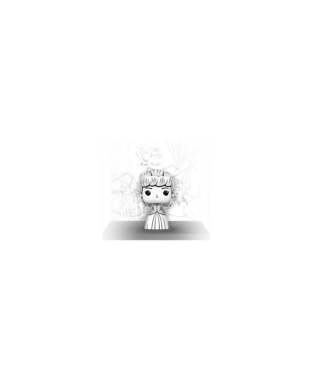 Funko Pop! Disney Sketched Cinderella 3.38" Vinyl Figure, Ages 3+