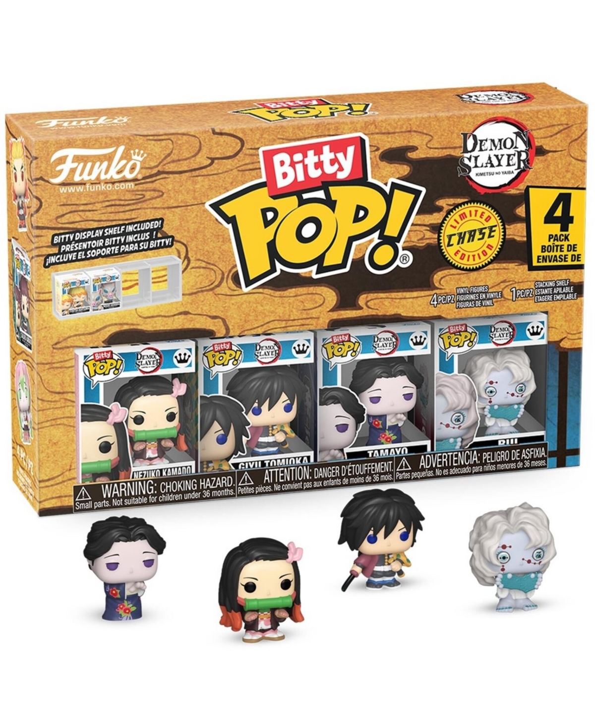 Funko Bitty Pop! Demon Slayer Nezuko Series 2 1.25" 4-Pack Vinyl Figure, Ages 3+