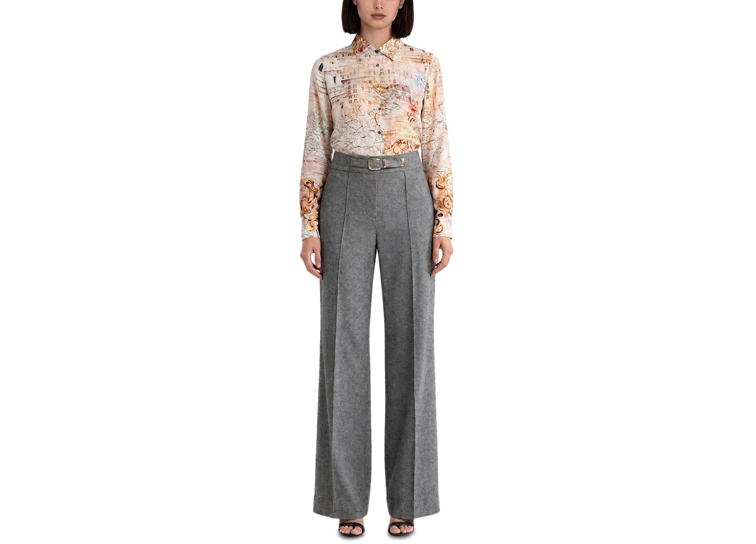 Women's The Madeline Silk-Blend Printed Long-Sleeve Print Blouse