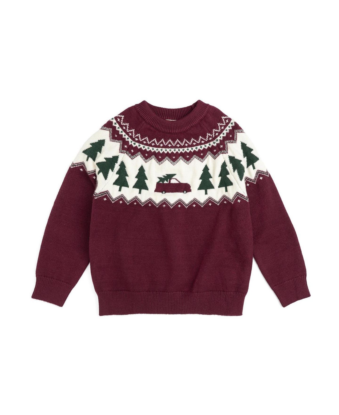 Свитер Sweet Wink Christmas Truck Fair Isle для мальчиков, цвет: Бордовый — фото 1