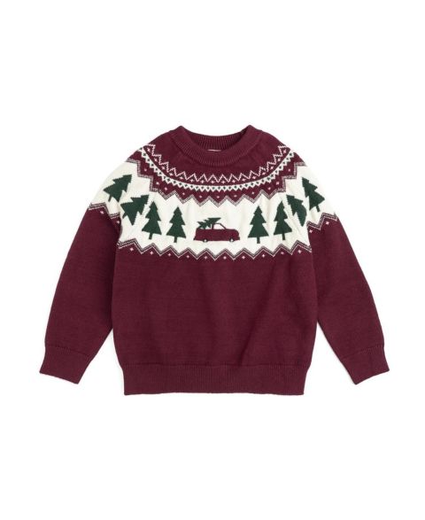 Свитер Sweet Wink Christmas Truck Fair Isle для мальчиков, цвет: Бордовый