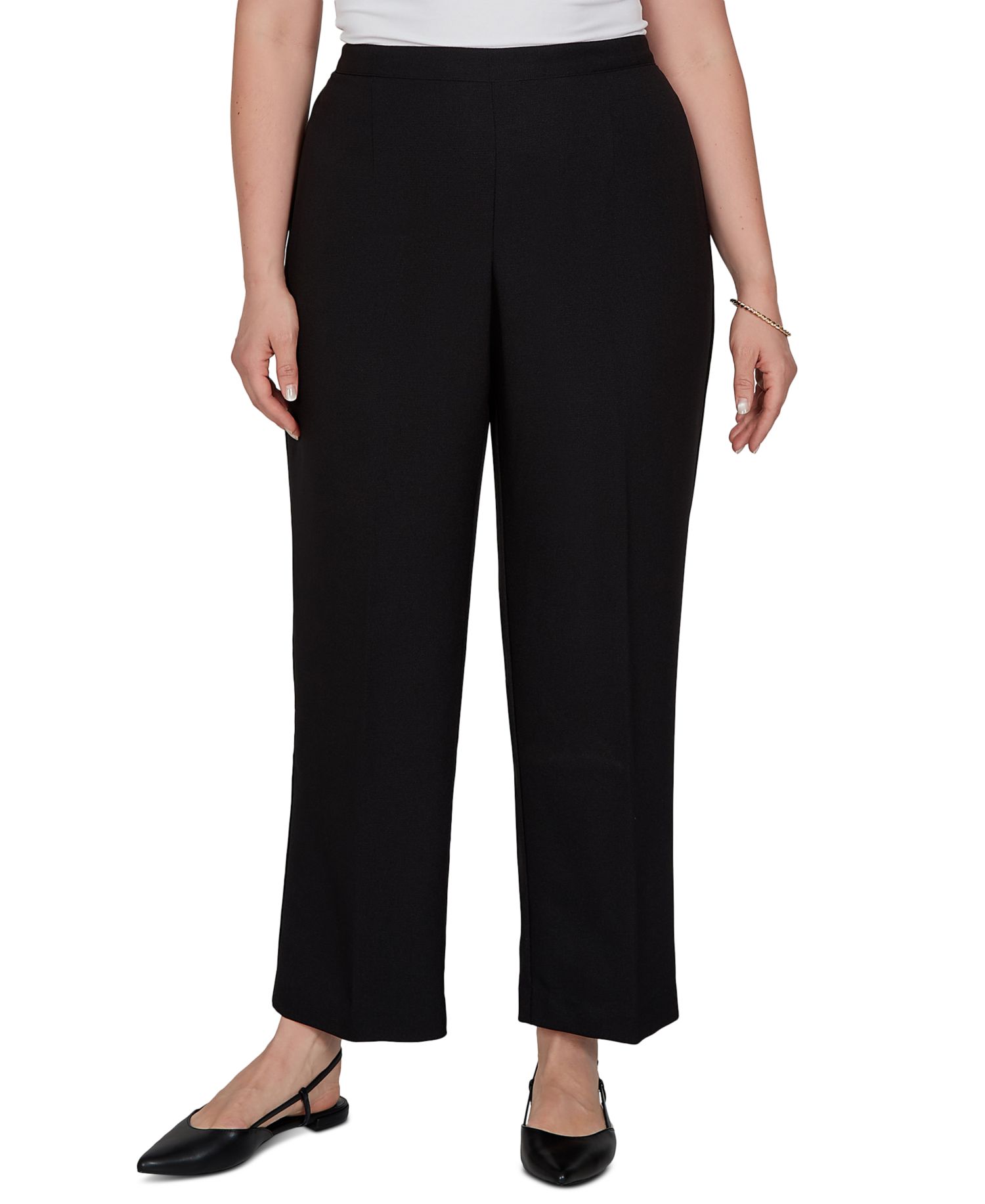 Plus Size Pull-On Straight-Leg Pants